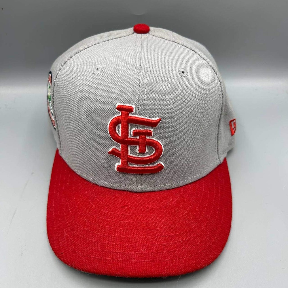 St. Louis Cardinals MLB Hat Men 7 1/2 Gray Red 59Fifty New Era Fitted Cap